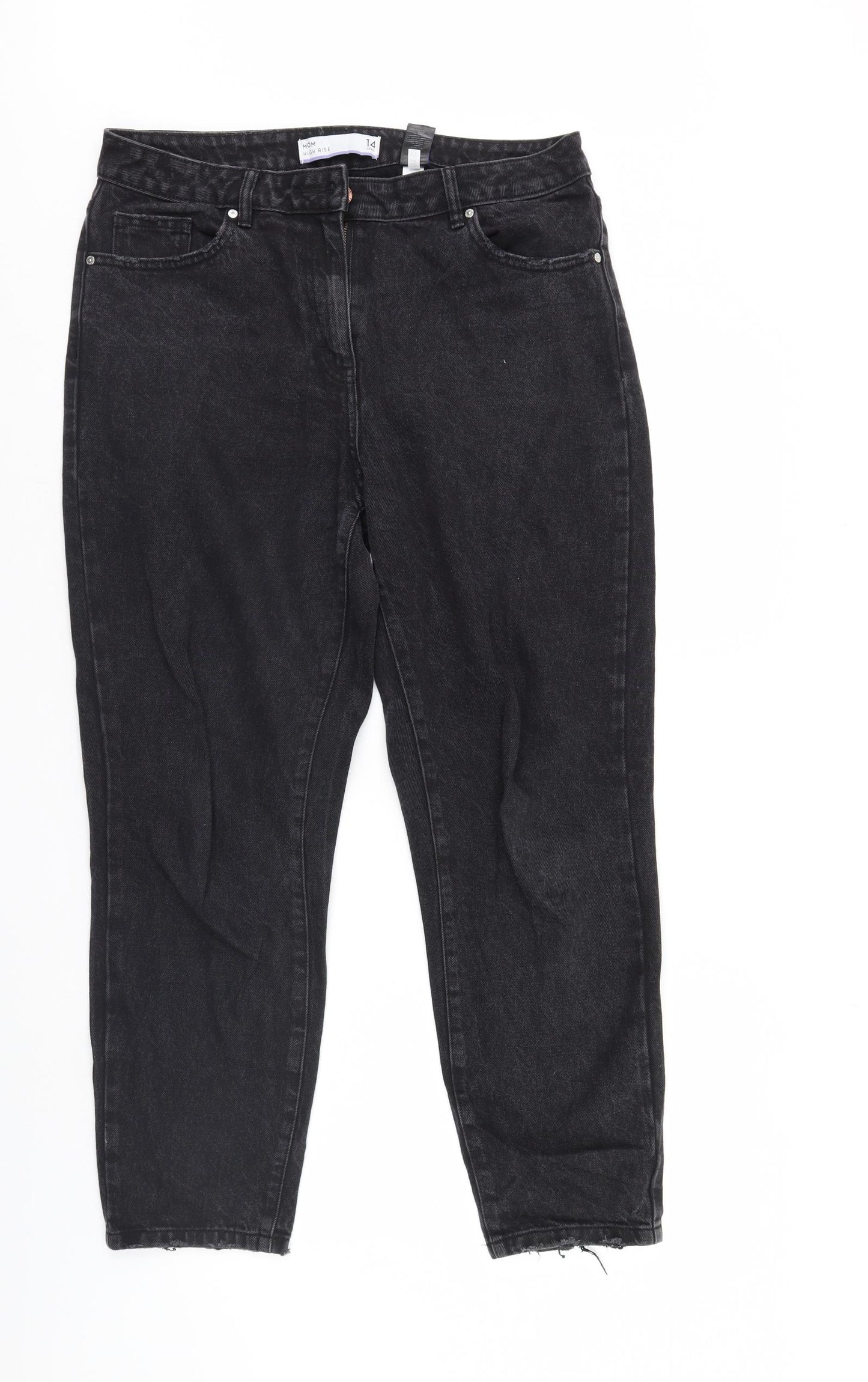 NEXT Womens Black  Denim Straight Jeans Size 14 L30 in