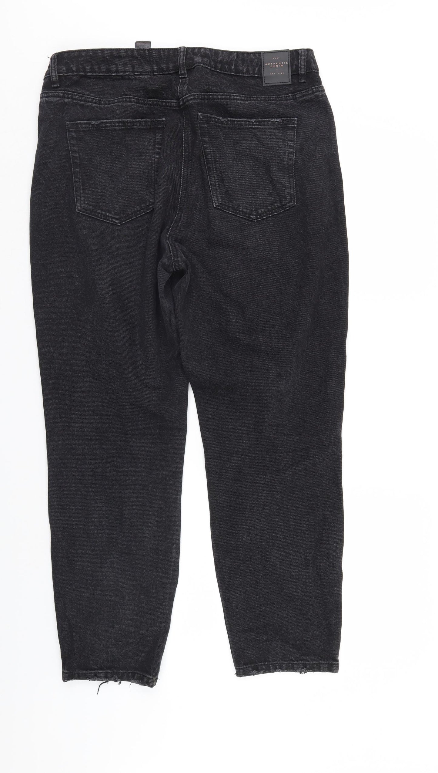NEXT Womens Black  Denim Straight Jeans Size 14 L30 in