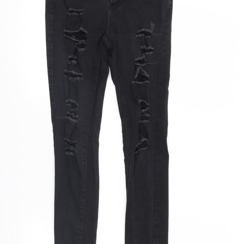 Preworn Womens Black  Denim Skinny Jeans Size 8 L29 in