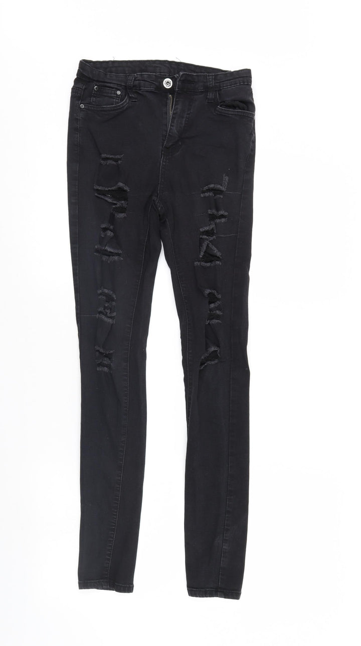 Preworn Womens Black  Denim Skinny Jeans Size 8 L29 in