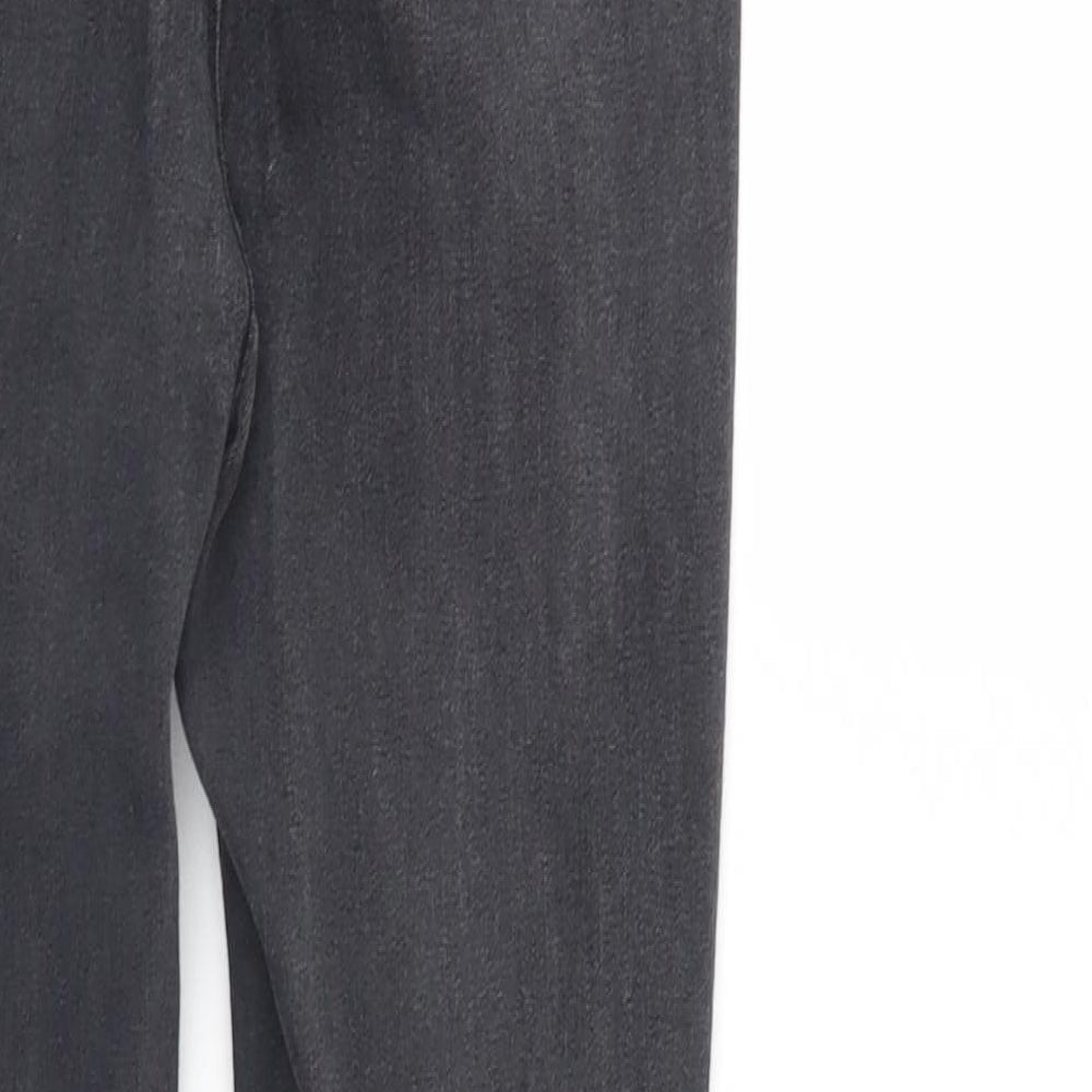 PRETTYLITTLETHING Womens Black  Denim Tapered Jeans Size 6 L28 in