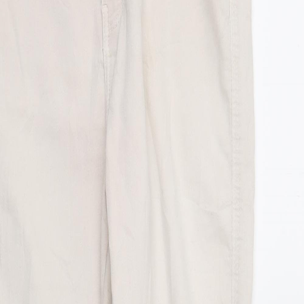 Bershka Womens Ivory  Denim Skinny Jeans Size 14 L27 in - Elastic Waist