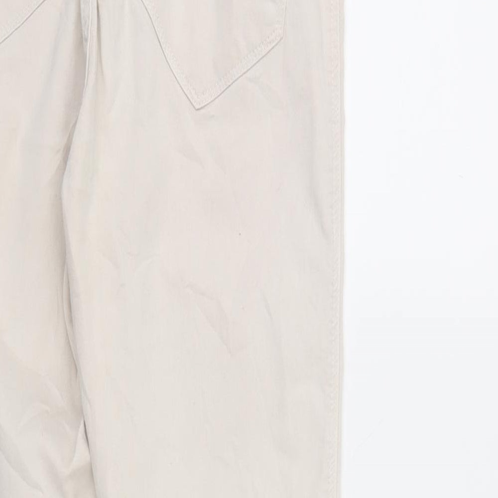 Bershka Womens Ivory  Denim Skinny Jeans Size 14 L27 in - Elastic Waist