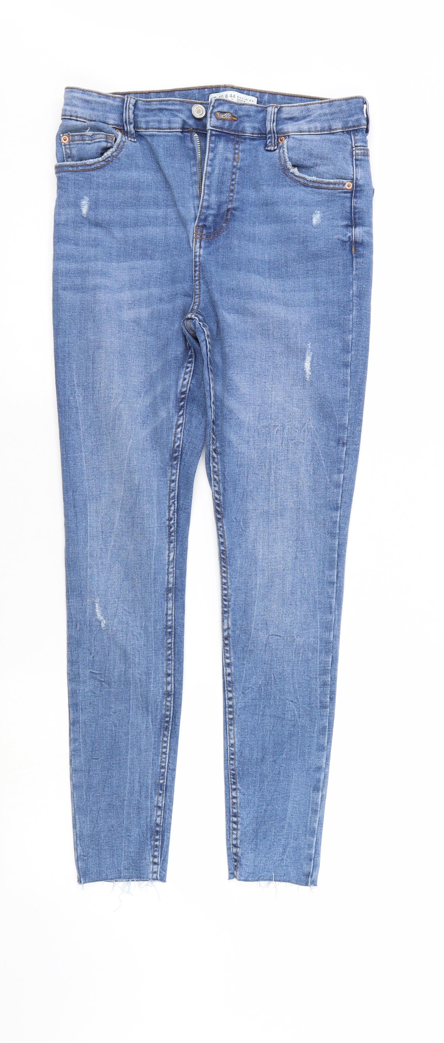 Denim Co. Womens Blue  Denim Tapered Jeans Size 12 L27 in