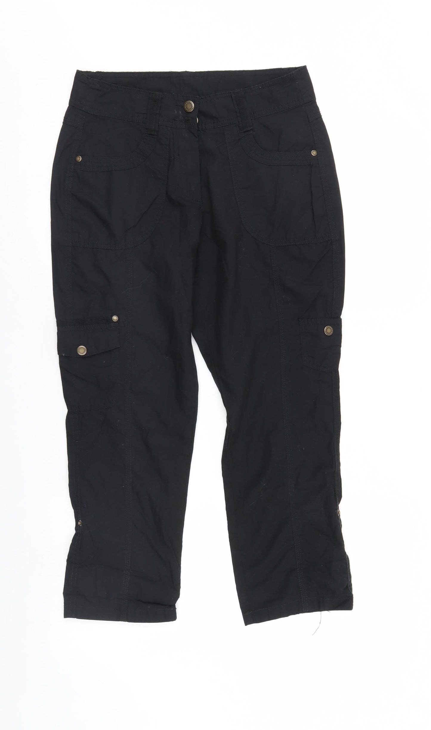 Yessica Womens Black   Cropped Trousers Size 12 L24 in - Cargo Pants