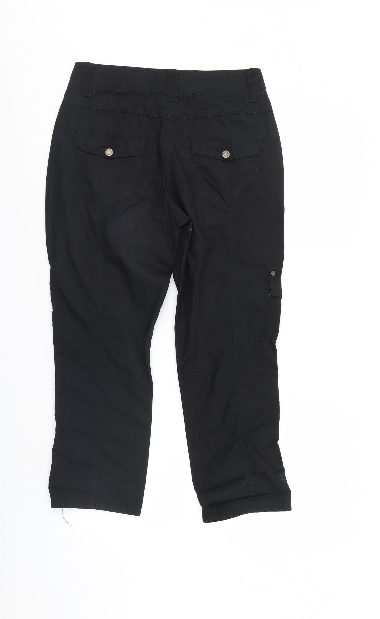 Yessica Womens Black   Cropped Trousers Size 12 L24 in - Cargo Pants