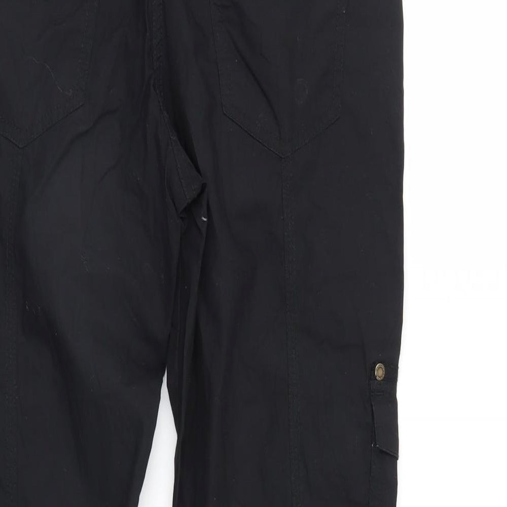 Yessica Womens Black   Cropped Trousers Size 12 L24 in - Cargo Pants