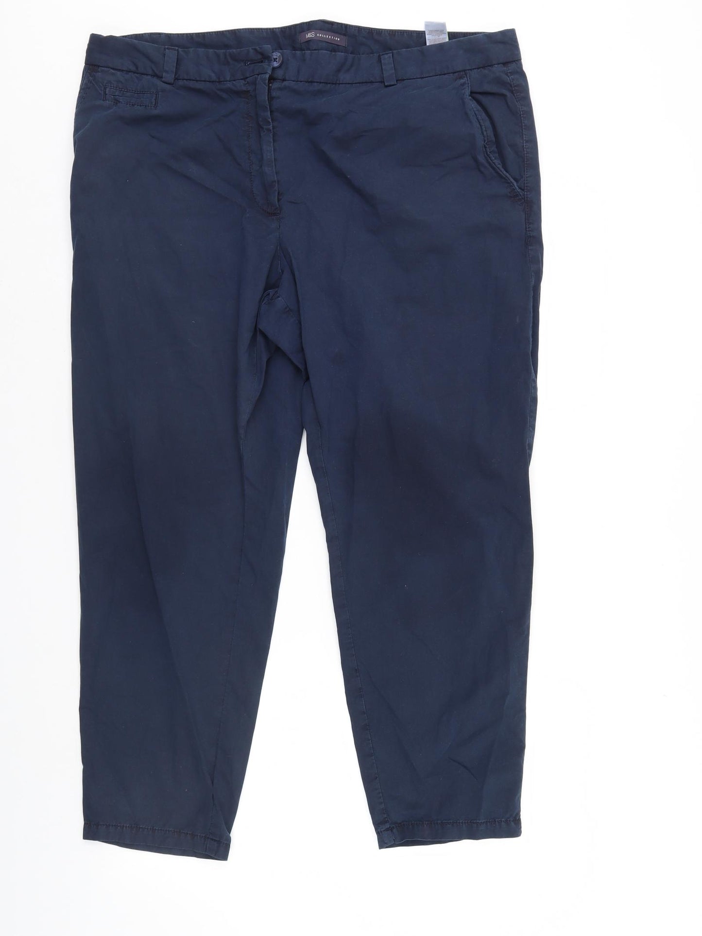 M&S Womens Blue   Chino Trousers Size 20 L27 in
