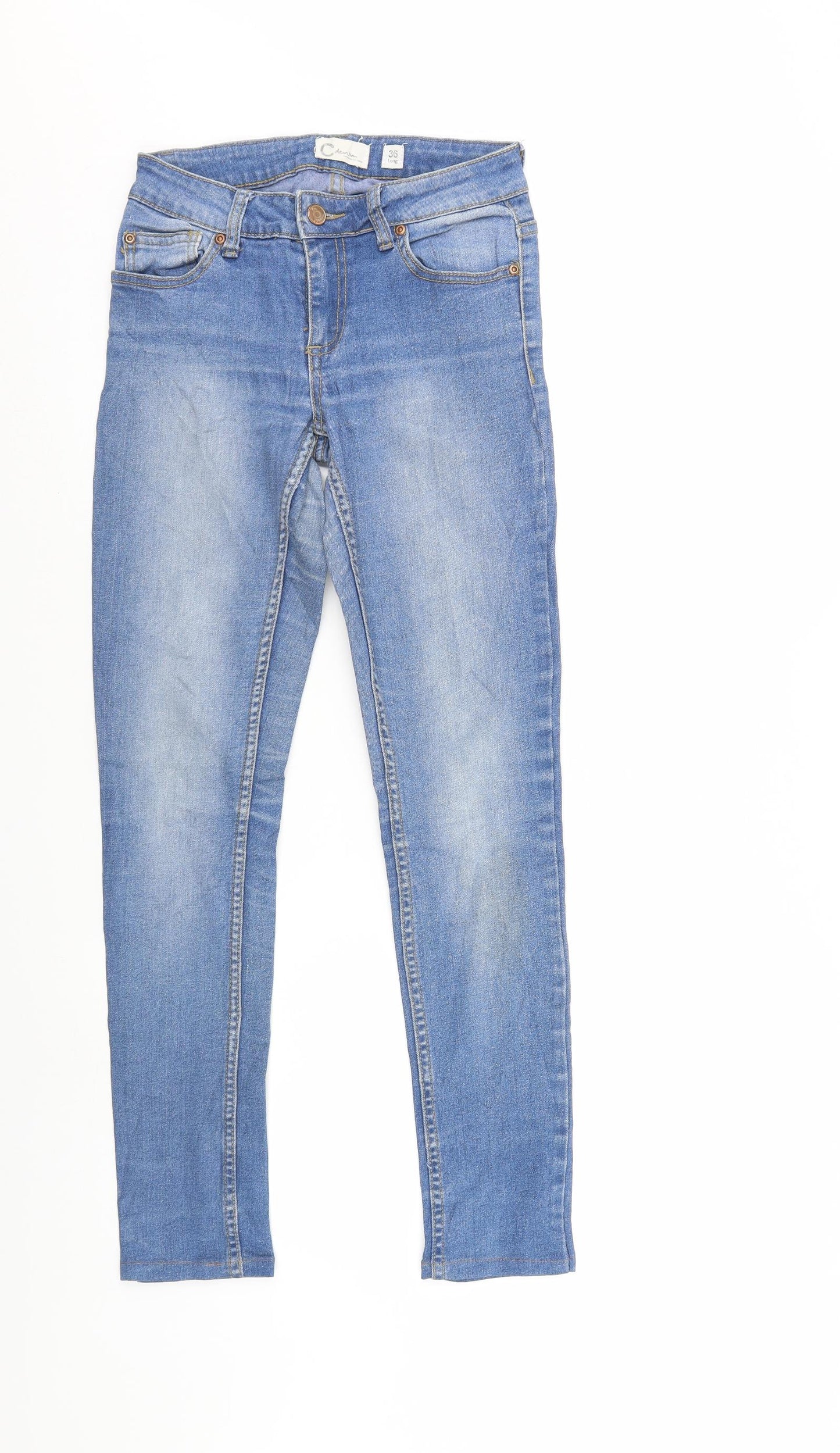 C Denim Womens Blue  Denim Straight Jeans Size 8 L30 in