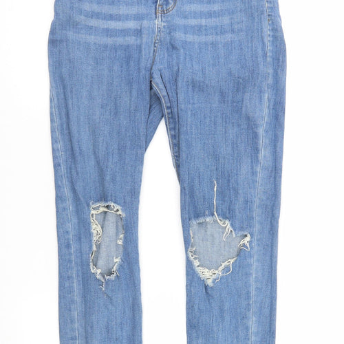 Femme Luxe Womens Blue  Denim Straight Jeans Size 10 L28 in