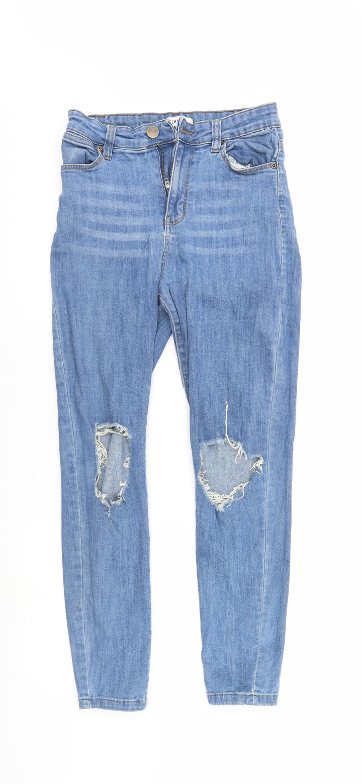 Femme Luxe Womens Blue  Denim Straight Jeans Size 10 L28 in