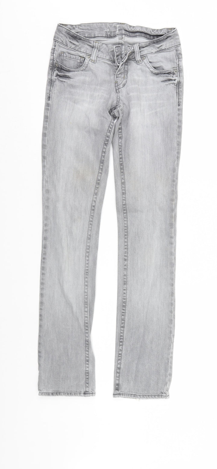 Moto Mens Grey Denim Straight Jeans Size 25 in L32 in