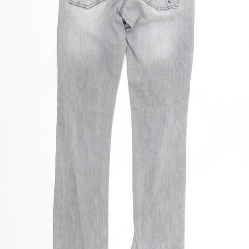 Moto Mens Grey  Denim Straight Jeans Size 25 in L32 in