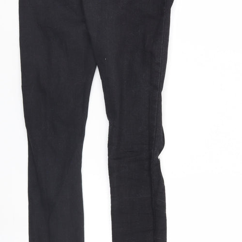 Boohoo Womens Black  Denim Straight Jeans Size 4 L28 in