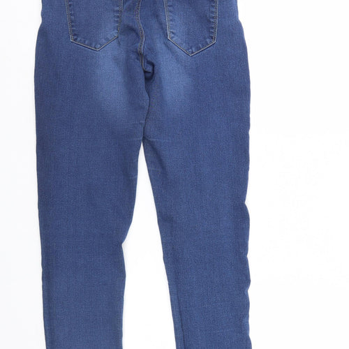 Denim & Co. Womens Blue  Denim Straight Jeans Size 12 L29 in - Elastic Waist