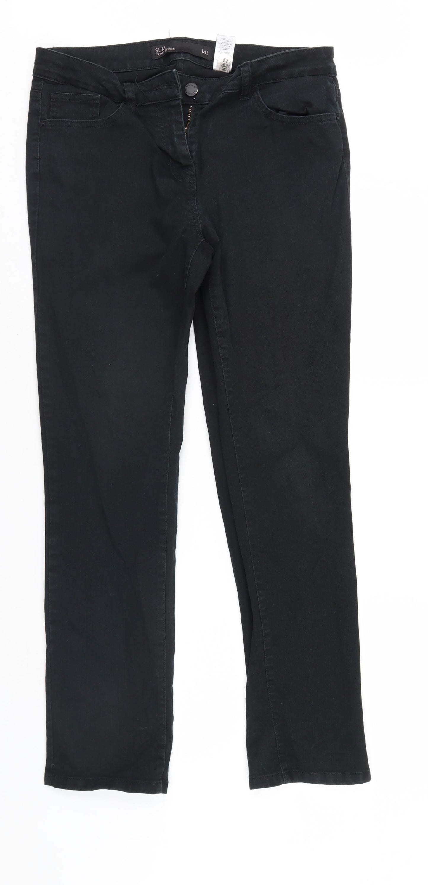 NEXT Womens Black  Denim Straight Jeans Size 14 L28 in