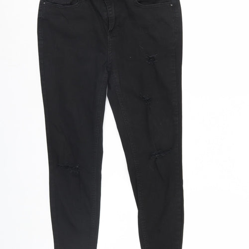 New Look Womens Black  Denim Skinny Jeans Size 12 L24 in