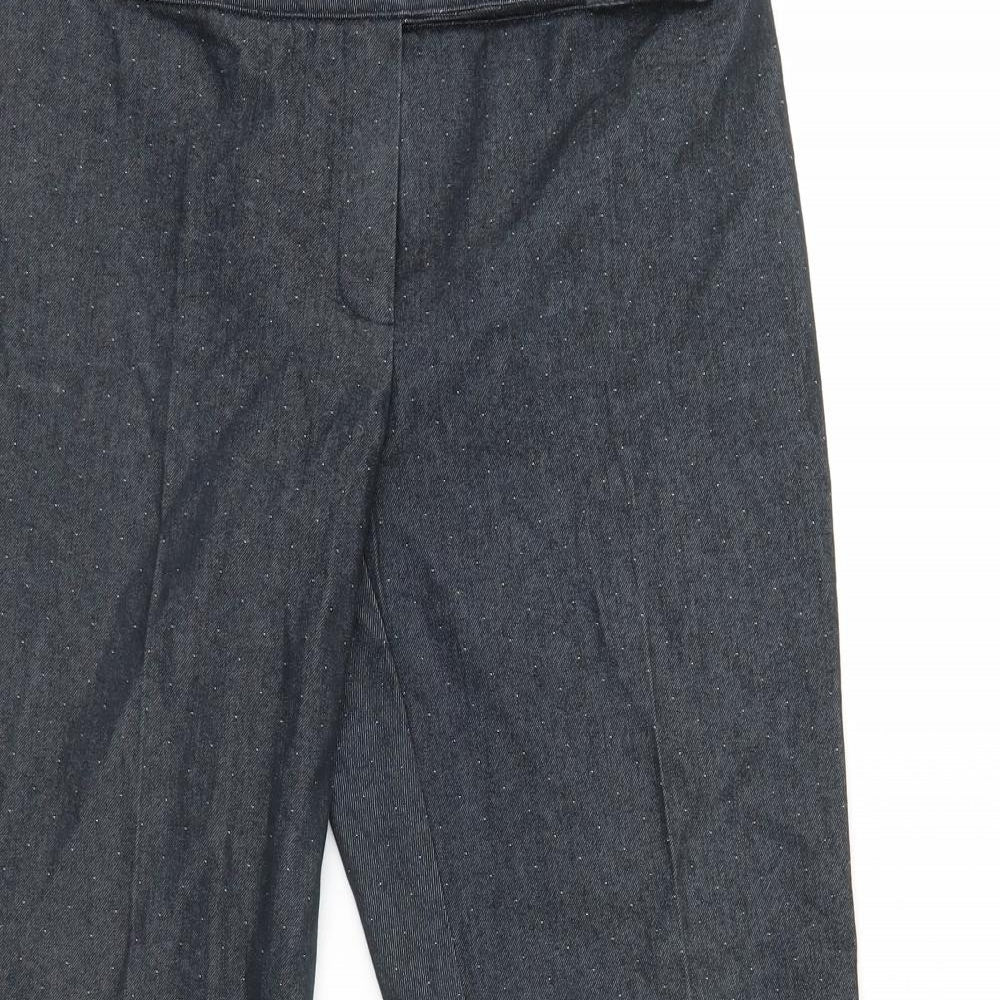 NEXT Womens Grey Polka Dot  Cropped Trousers Size 10 L22 in