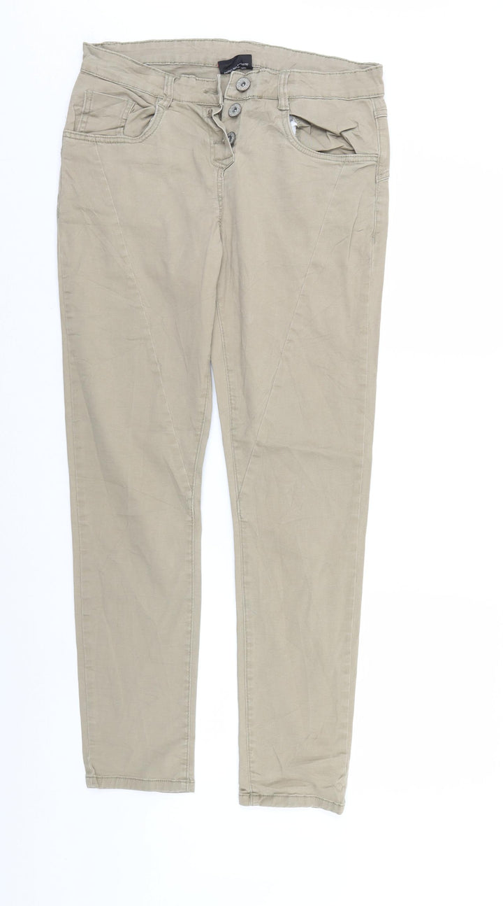 Gina Womens Beige Denim Straight Jeans Size 8 L29 in