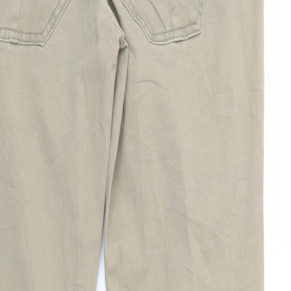 Gina Womens Beige  Denim Straight Jeans Size 8 L29 in