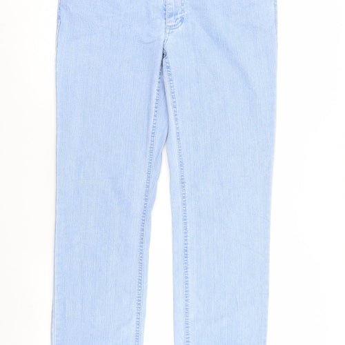 Preworn Womens Blue  Denim Straight Jeans Size 14 L32 in