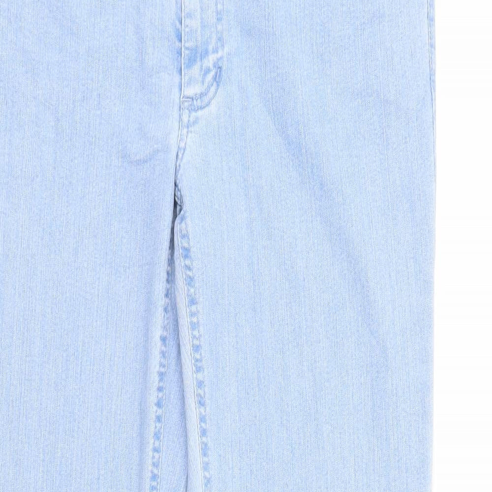 Preworn Womens Blue  Denim Straight Jeans Size 14 L32 in