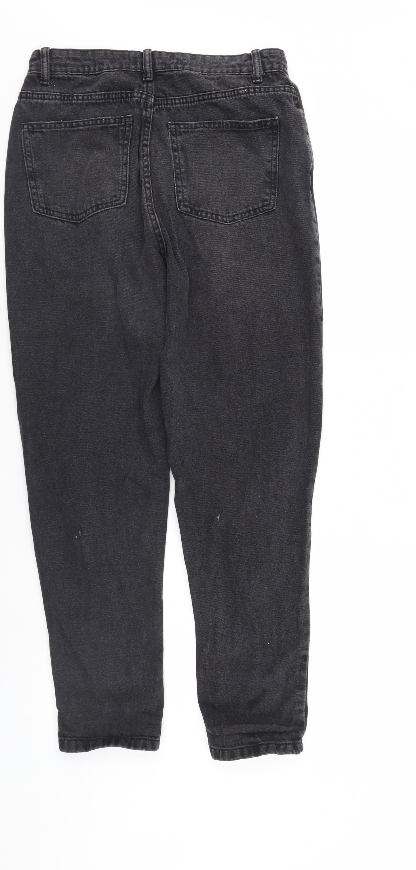 Primark Womens Black  Denim Straight Jeans Size 8 L28 in