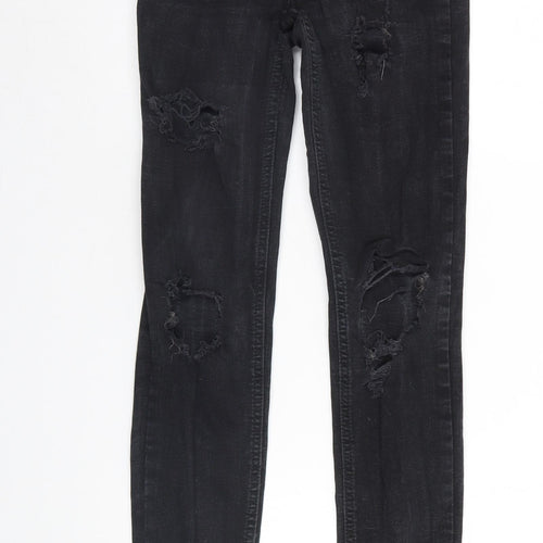 Denim Co Womens Black  Denim Straight Jeans Size 6 L28 in