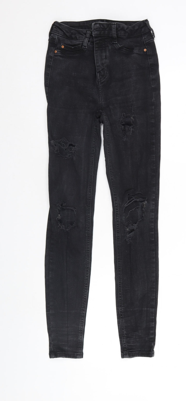 Denim Co Womens Black Denim Straight Jeans Size 6 L28 in