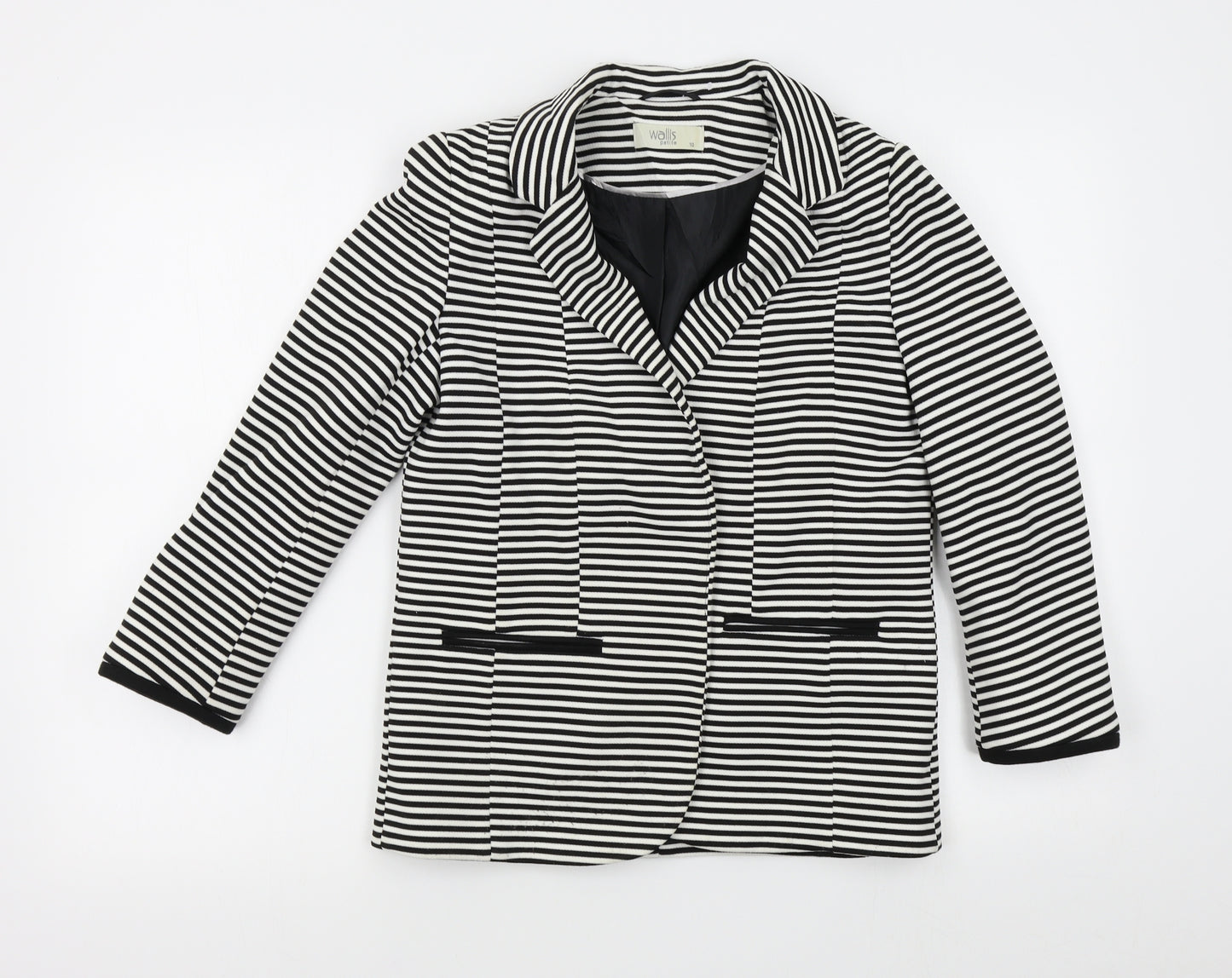 Wallis Womens White Striped  Jacket Blazer Size 10