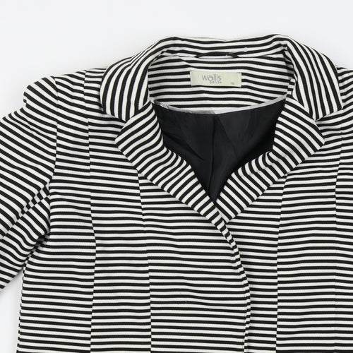 Wallis Womens White Striped  Jacket Blazer Size 10