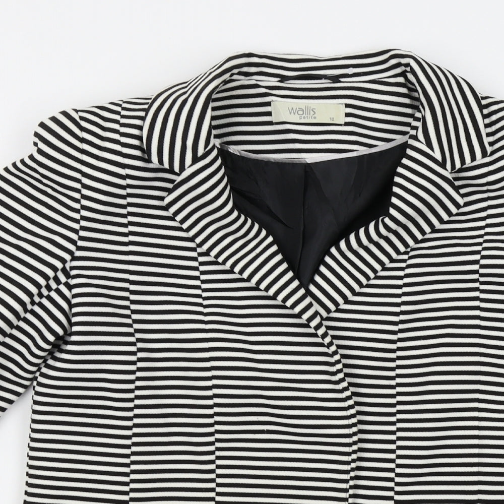 Wallis Womens White Striped  Jacket Blazer Size 10