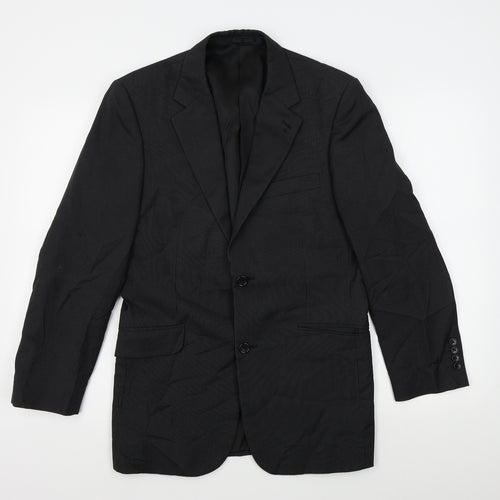 savoy taylors guild Mens Black Striped  Jacket Blazer Size 36