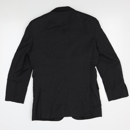 savoy taylors guild Mens Black Striped  Jacket Blazer Size 36