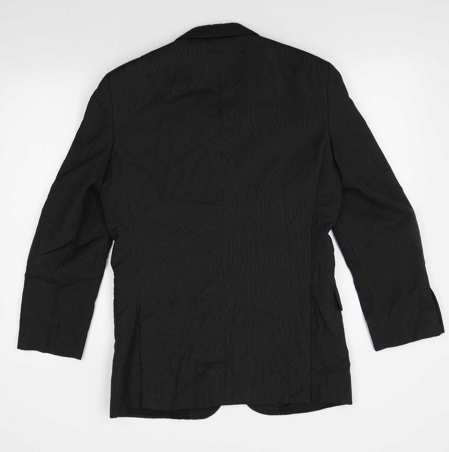 savoy taylors guild Mens Black Striped  Jacket Blazer Size 36