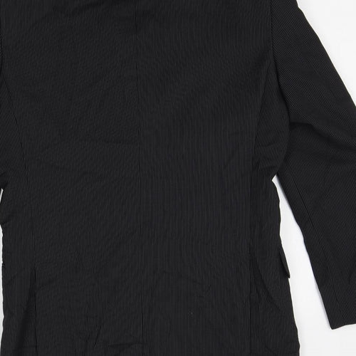 savoy taylors guild Mens Black Striped  Jacket Blazer Size 36