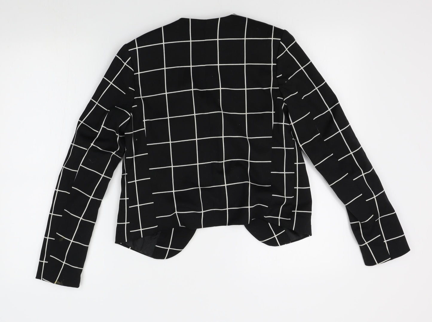 H&M Womens Black Check  Jacket Blazer Size 8