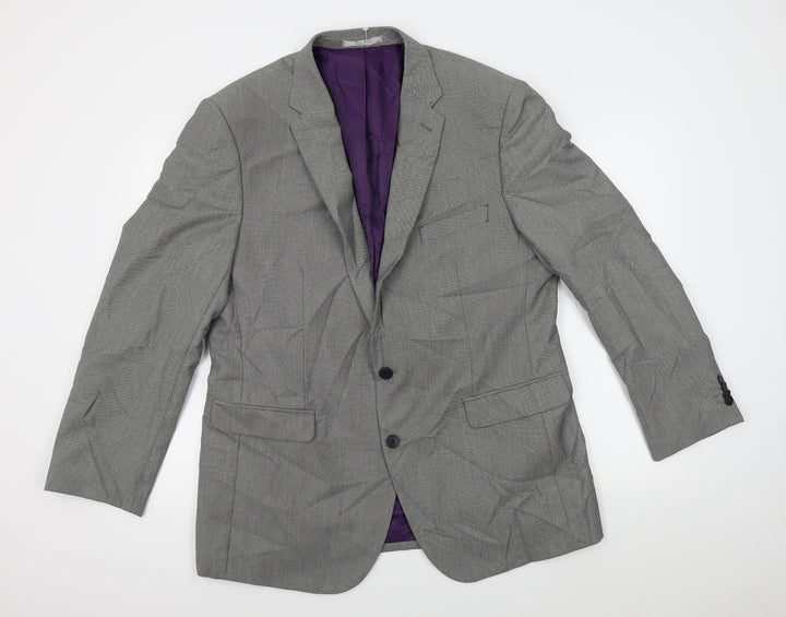 Matalan Mens Grey Check Jacket Blazer Size 44