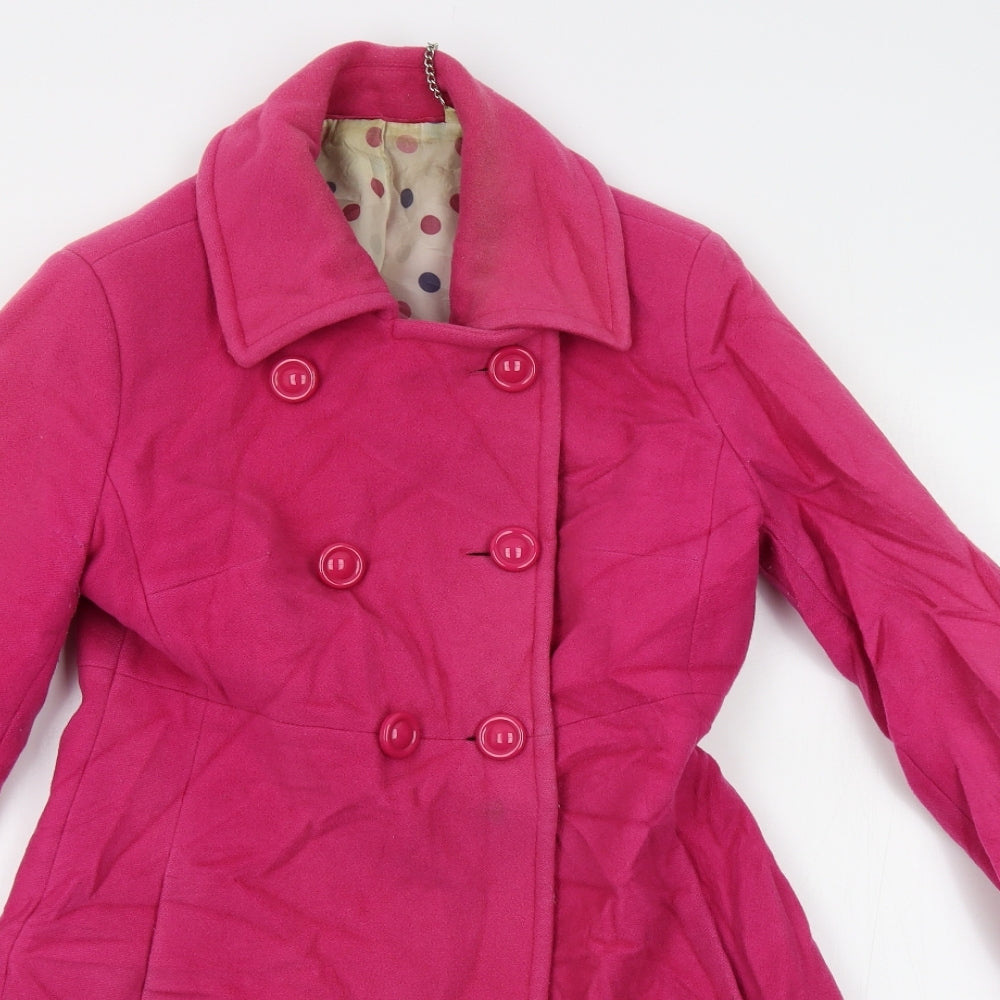 NEXT Womens Pink   Pea Coat Coat Size 8