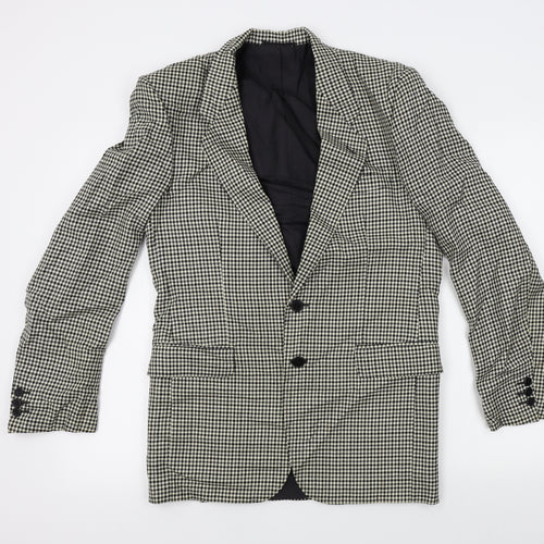 Jaeger Mens Ivory Houndstooth  Jacket Blazer Size 48