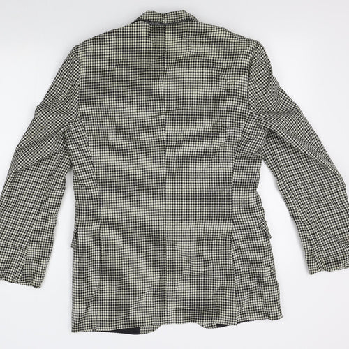 Jaeger Mens Ivory Houndstooth  Jacket Blazer Size 48