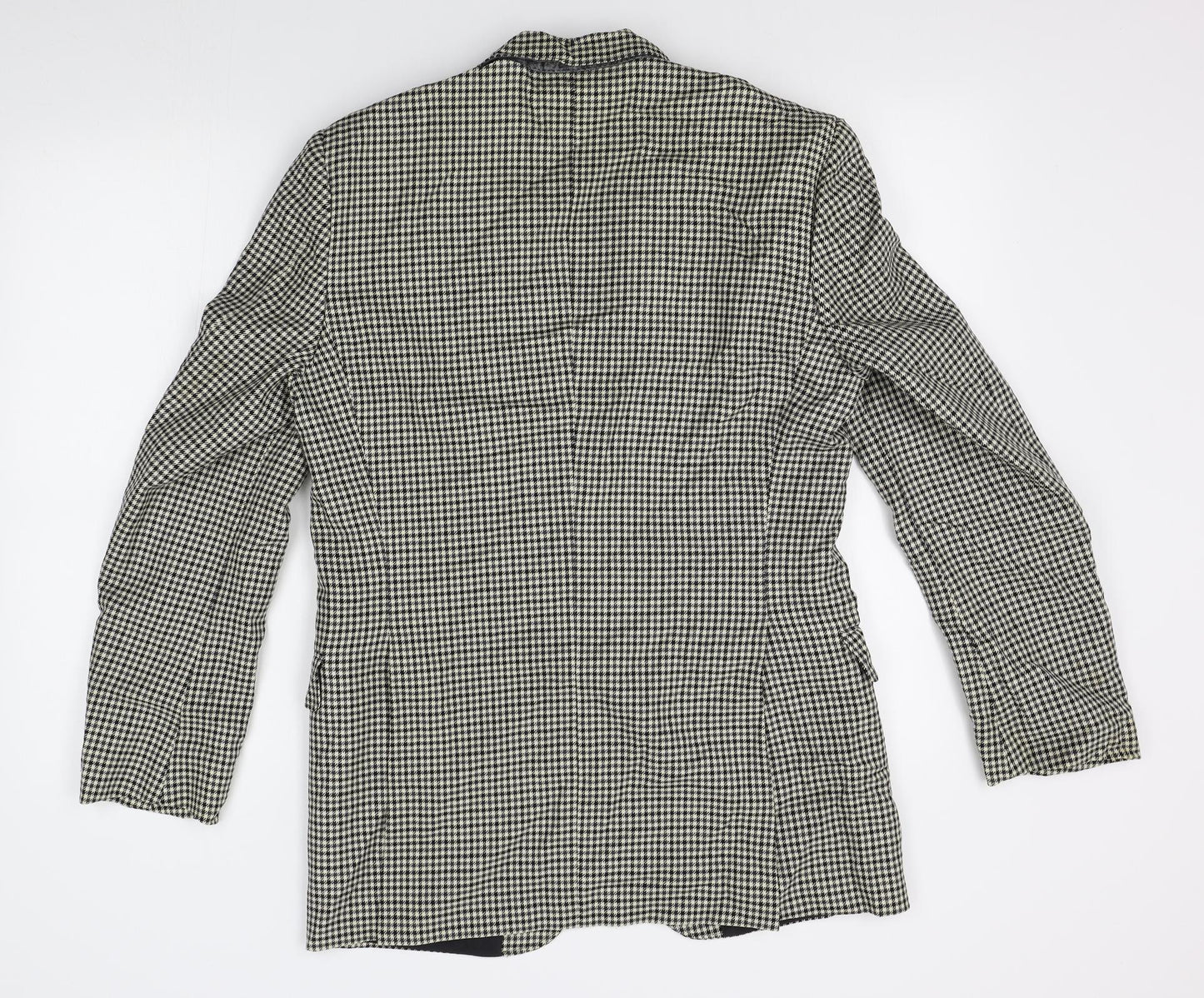 Jaeger Mens Ivory Houndstooth  Jacket Blazer Size 48