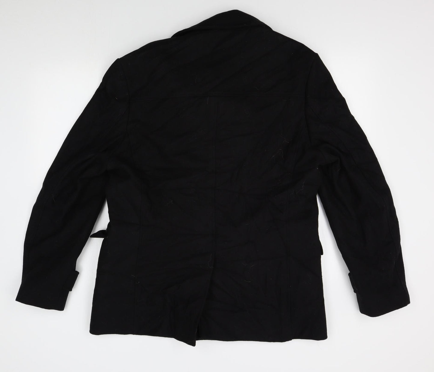Kenneth Cole Mens Black   Pea Coat Coat Size L