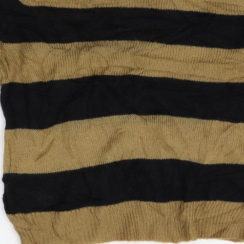H&M Womens Gold Striped  Pullover Jumper Size S