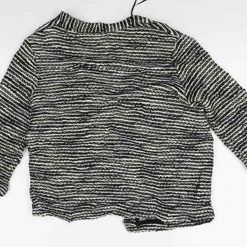 H&M Womens White Striped  Cardigan Jumper Size M