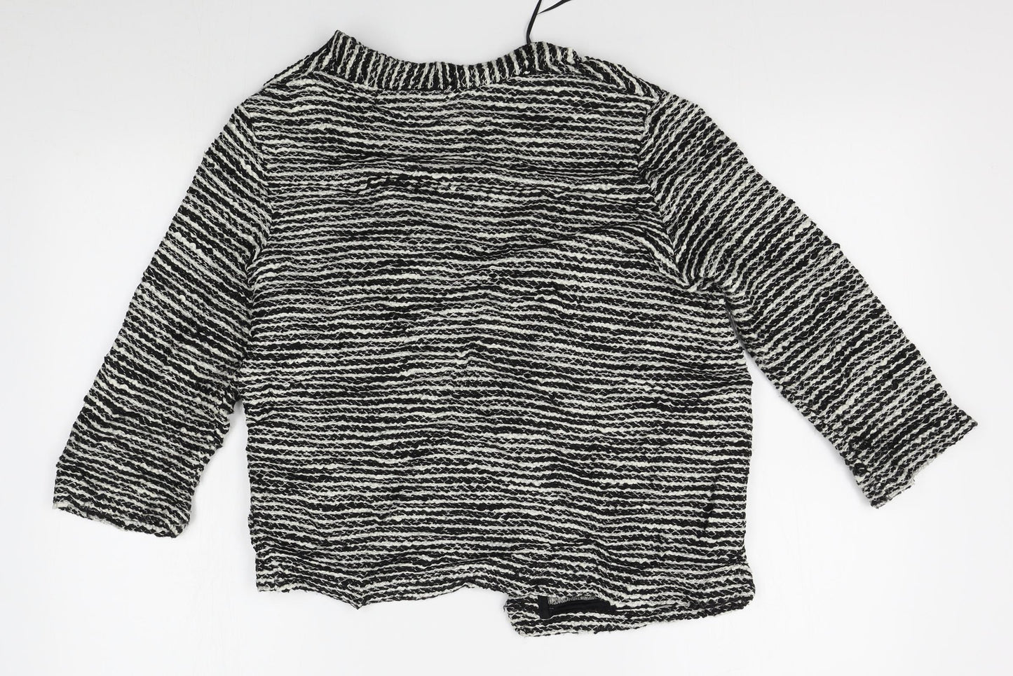 H&M Womens White Striped  Cardigan Jumper Size M