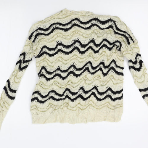 FOREVER 21 Womens Ivory Striped  Pullover Jumper Size XS