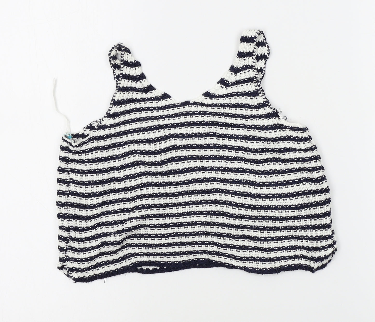 Atmosphere Womens White Striped  Vest Jumper Size 10