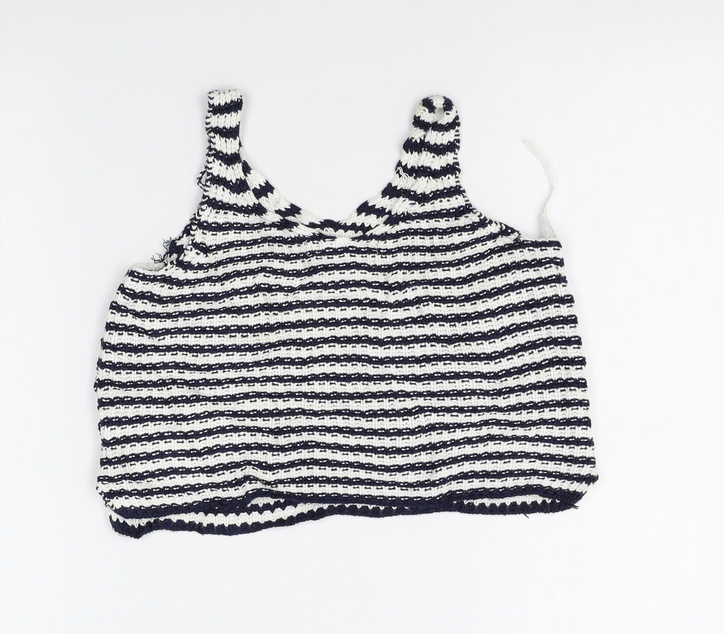 Atmosphere Womens White Striped  Vest Jumper Size 10