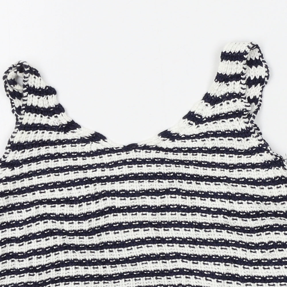 Atmosphere Womens White Striped  Vest Jumper Size 10